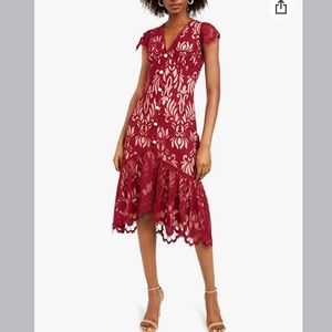 Foxiedox Ellington Lace Midi Dress Red Size Small